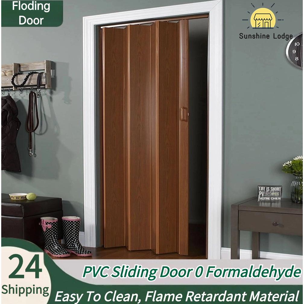 PVC Folding Door Sliding Door Toilet & Room Divider & Kitchen Divider