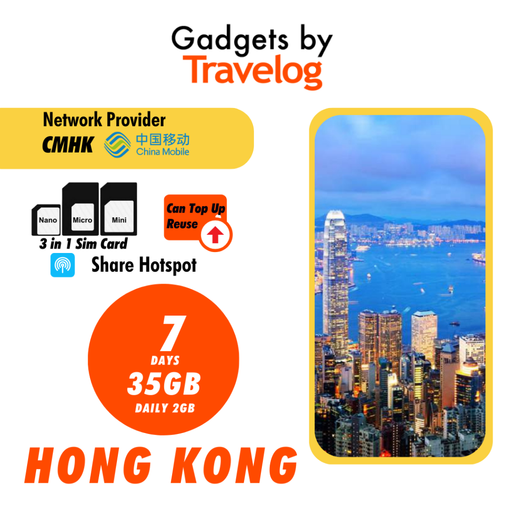 [Hong Kong Travel SIM] [17 Days] High Speed Unlimited Data 4G Travel