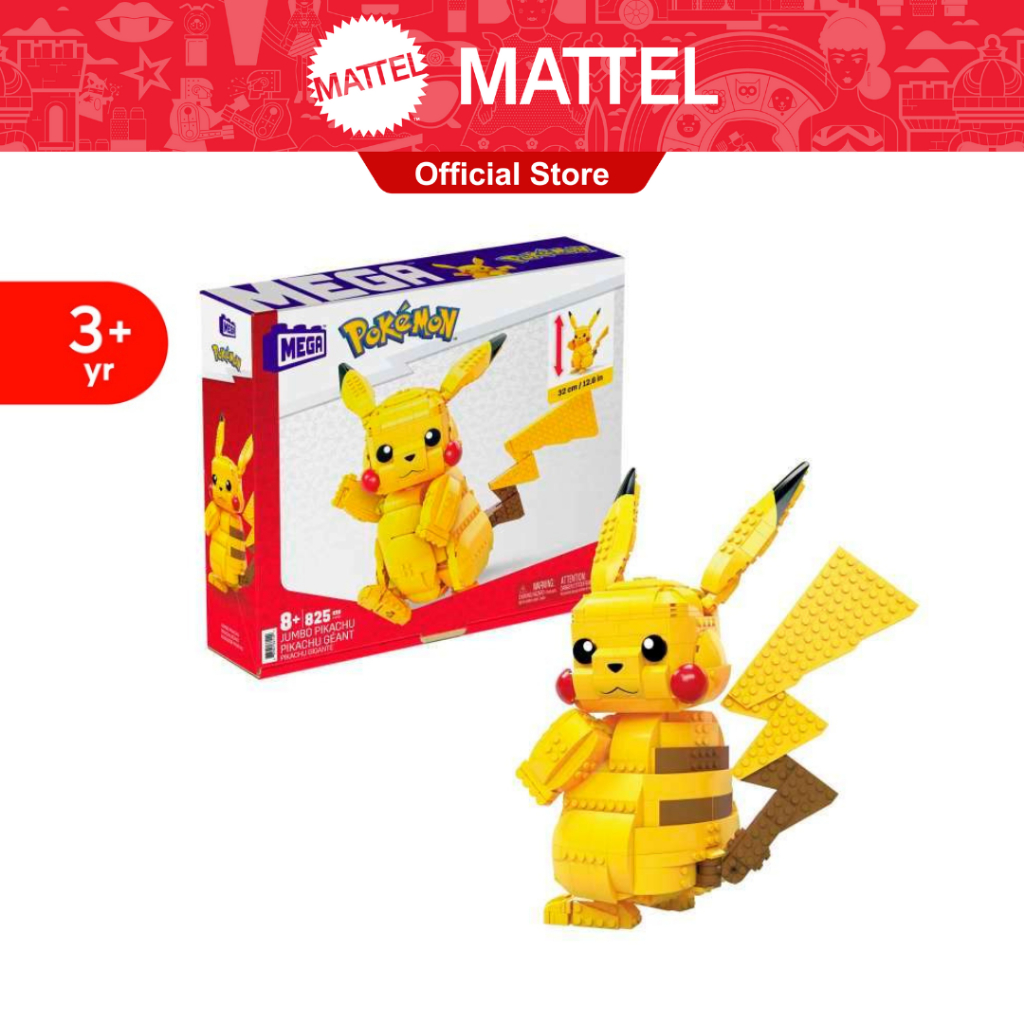 Mattel Mega Construx Pokémon Jumbo Pikachu – Mattoncini Da Costruzione – Giocattolo Per Bambini 6+ Anni