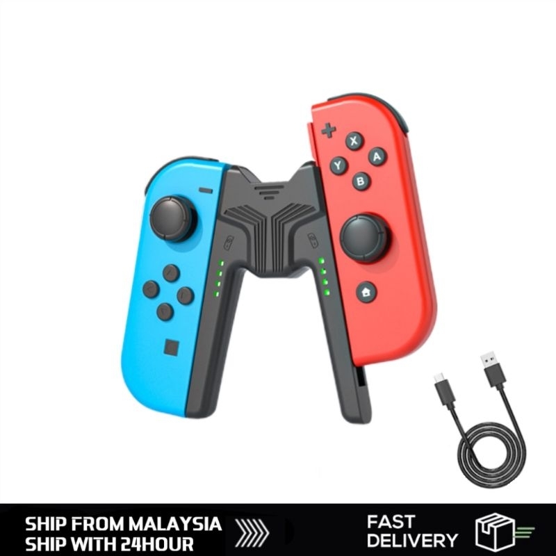 Nintendo Switch OLED V1/V2 JoyCon Charging Grip V-shaped Handle Holder ...