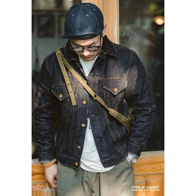 Men s jeans jackets Uncle fu retro jacket Shopee Malaysia