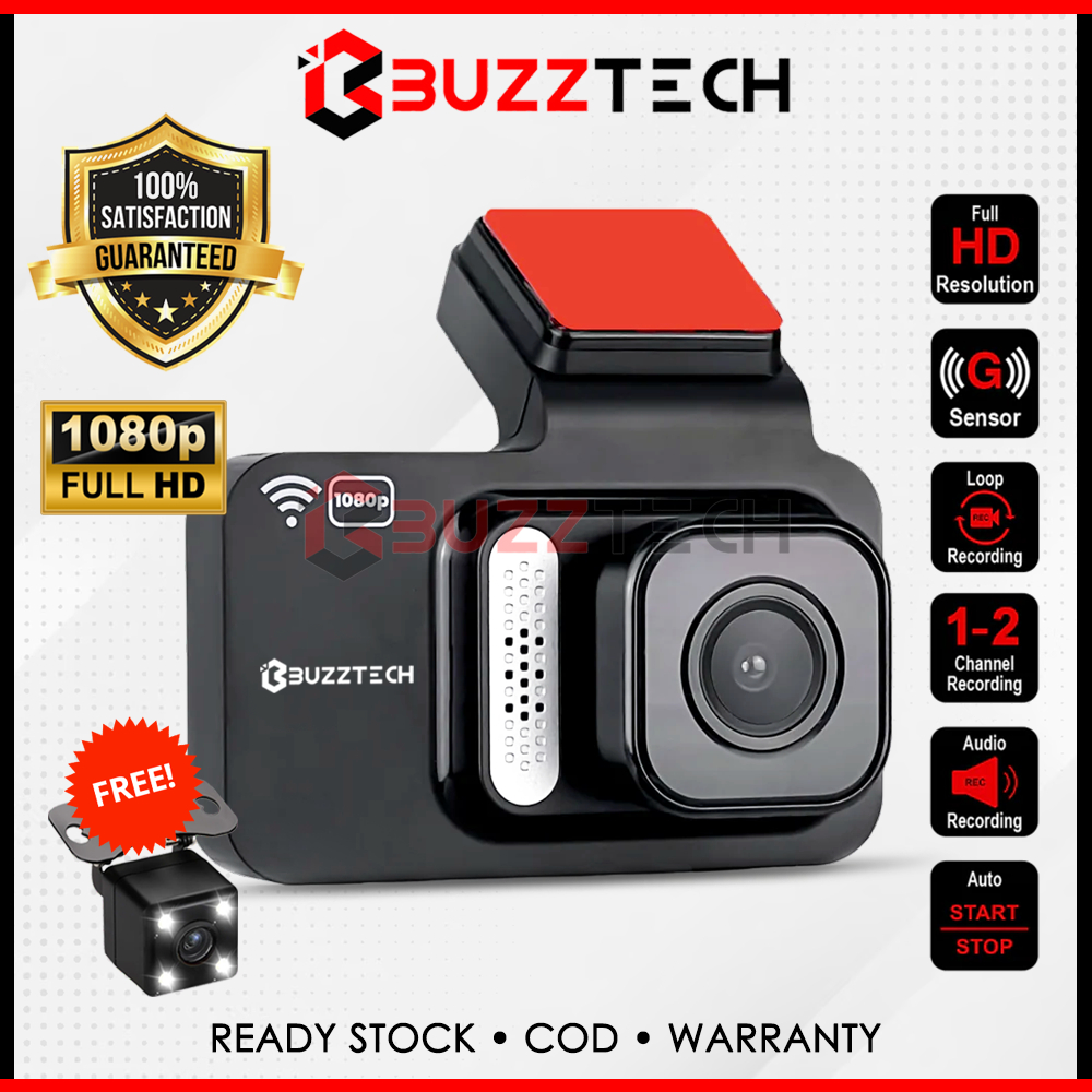 BuzzTech 1080P Full HD ROADCAM X2 Smart WiFi Dash Cam DVR Camera Car ...