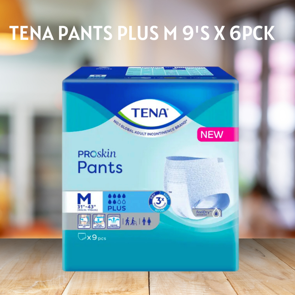 TENA PANTS PLUS M 9'S X 6PACK