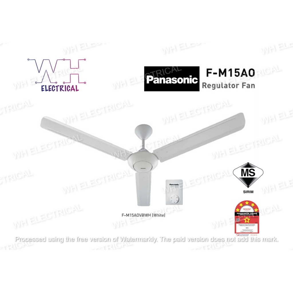 PANASONIC REGULATOR 3 BLADES CEILING FAN 60 INCH FM15A0 (WHITE