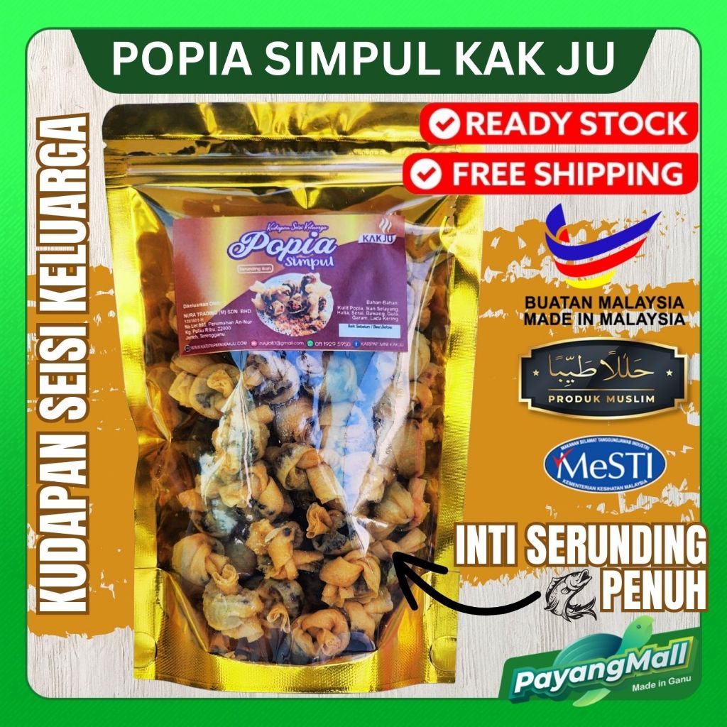 KAKJU Snek Popia Simpul Serunding Ikan Terengganu Inti Padat Untuk ...