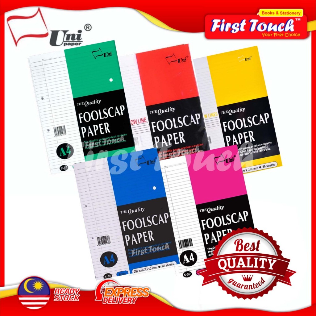 Uni Quality FoolScap Paper A4 70gsm 80gsm Exam Sheet Test Pad Kertas ...