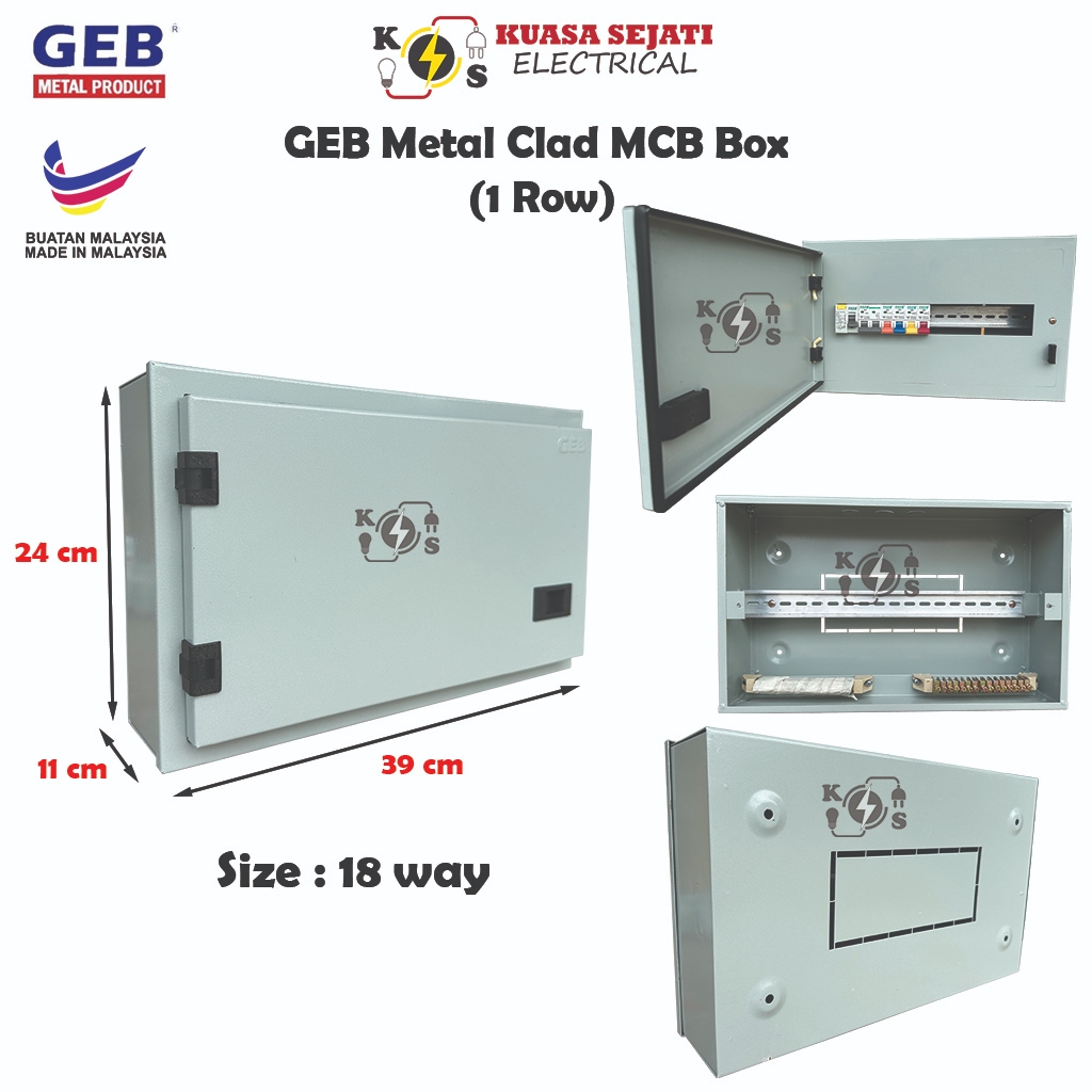GEB Single Row Metal Clad Distribution Box GS-8 8Way / GS-10 10Way / GS ...
