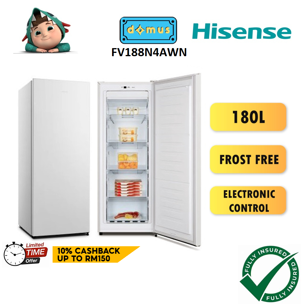 Hisense 180L Upright Freezer Frost Free Peti Sejuk Beku Deep Freezer