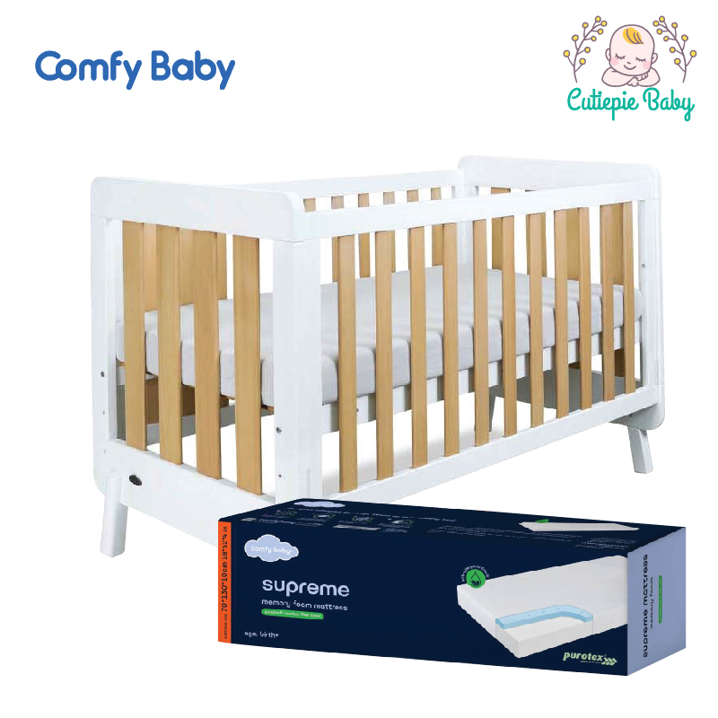 COMFY BABY LUCA WOODEN BABY COT 70X130CM with MATTRESS Shopee Malaysia