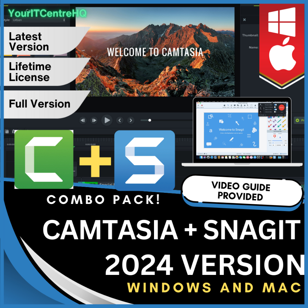 Pack🔥 TechSmith Snagit Camtasia 2024 Latest Version Lifetime