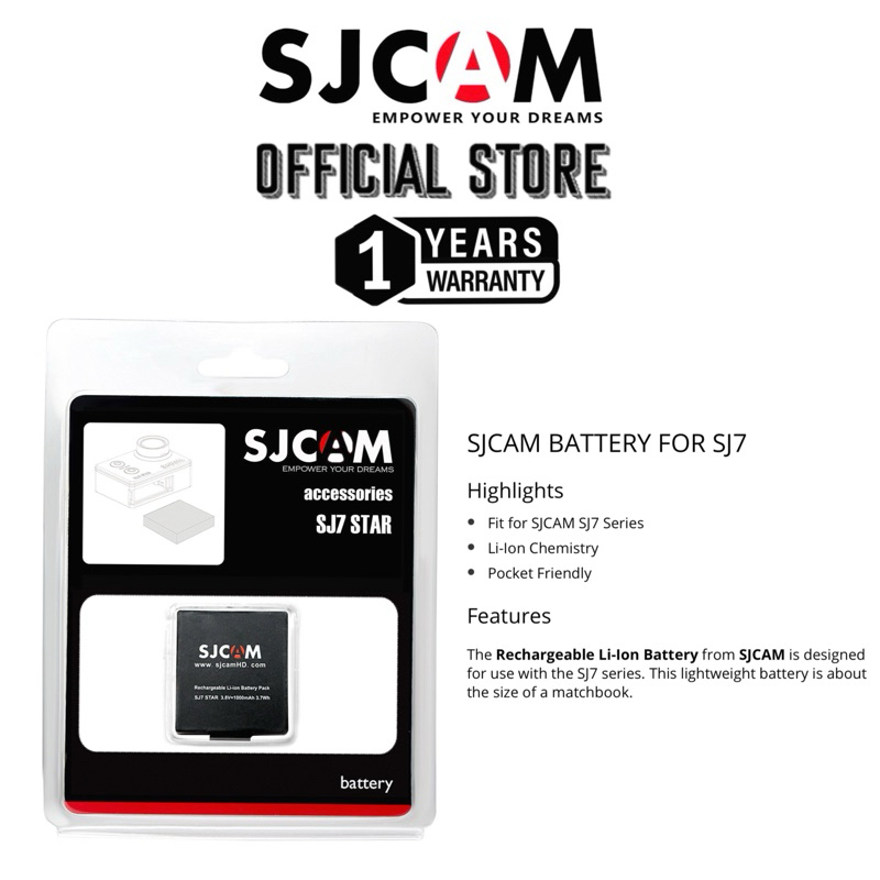 (SJCAM OFFICIAL)SJCAM SJ7 BATTERY SJ7 STAR BATTERY AND DUAL CHARGER ...