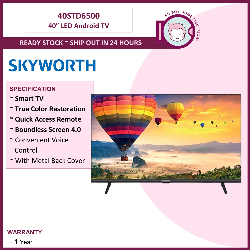 SKYWORTH 40″ LED Android TV ~ 40STD6500 | Shopee Malaysia