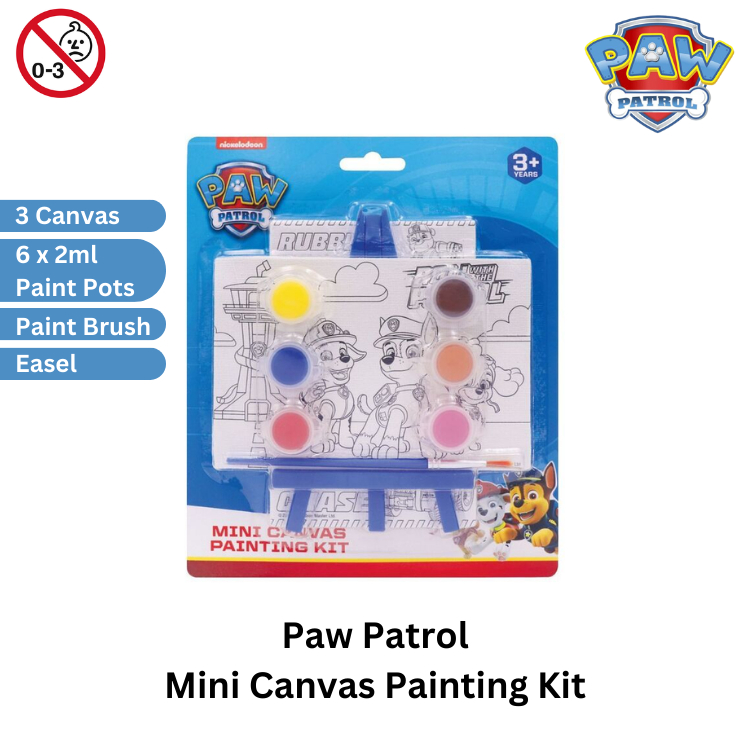 Nickelodeon Paw Patrol - Mini Canvas Painting Kit (3 Canvas, Paint ...