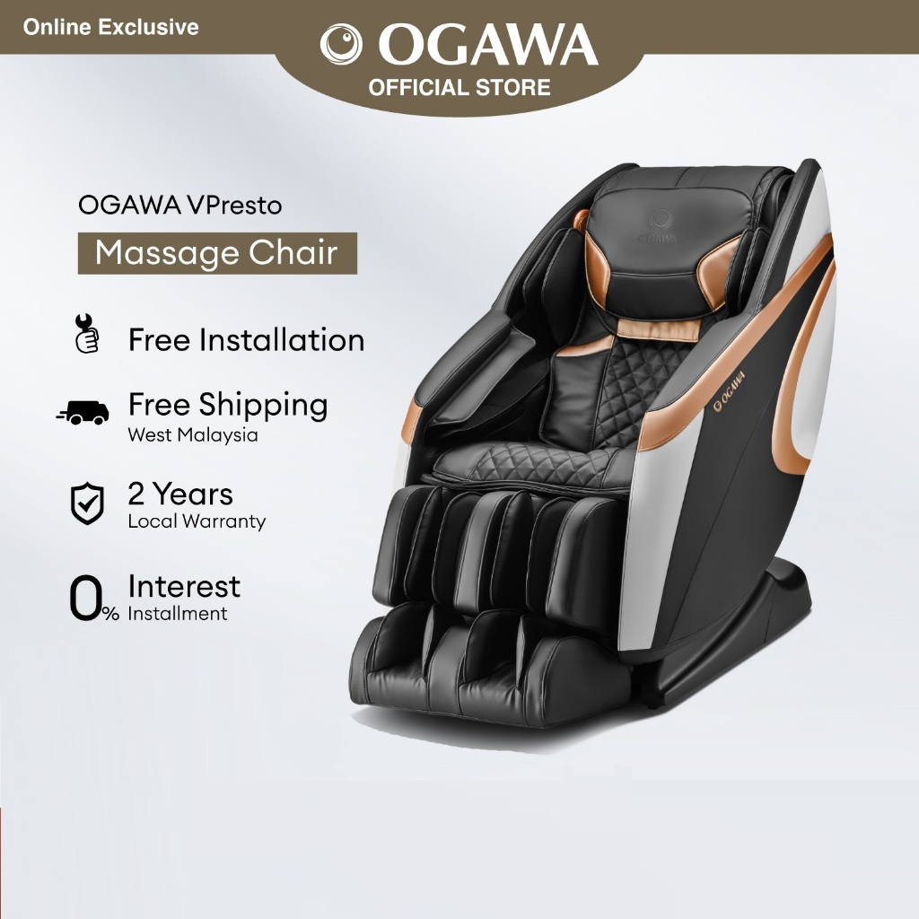 Ogawa Vpresto Massage Chair Free Gift Shiatsu-v + Dust Cover + Leather 