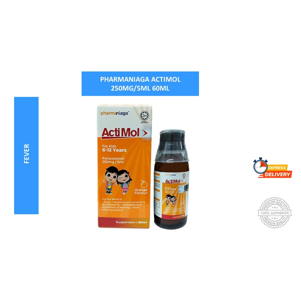 Actimol Paracetamol 250mg/5ml 60ml [Exp:09/2024] | Shopee Malaysia