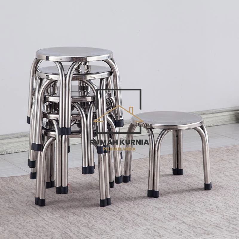 Stainless Steel Round Stool bench four-legged chair/ Chair Indoor ...