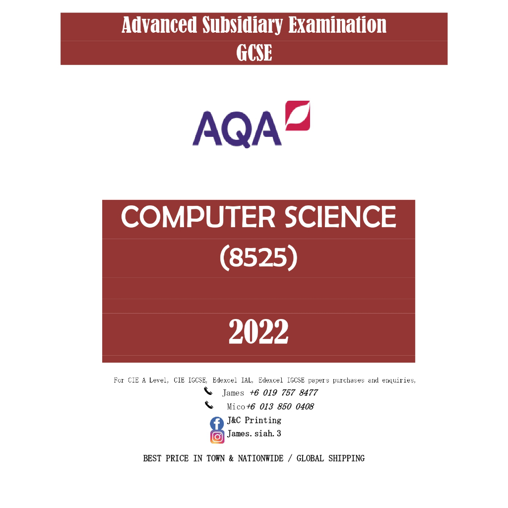 AQA Past Year Papers COMPUTER SCIENCE (8525) GCSE | Shopee Malaysia