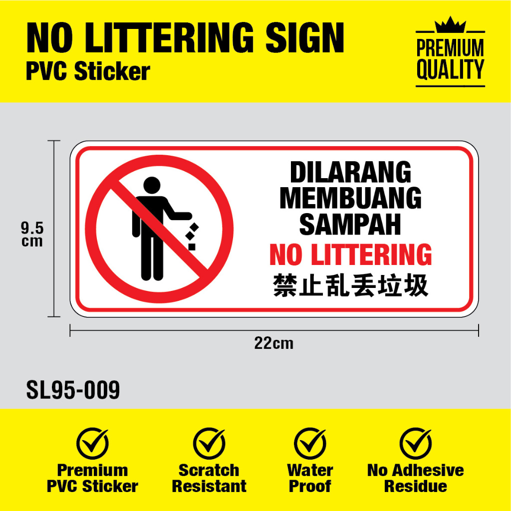 No Littering / Dilarang Membuang Sampah | Shopee Malaysia