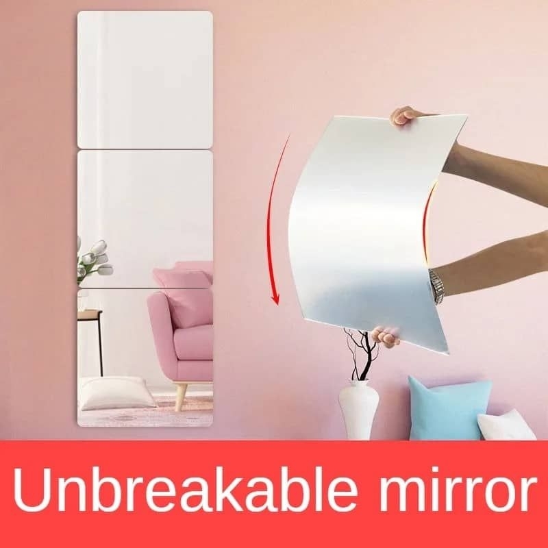 Unbreakable Mirror 30cmx30cm Mirror Sticker Self Adhesive Wall Decor ...