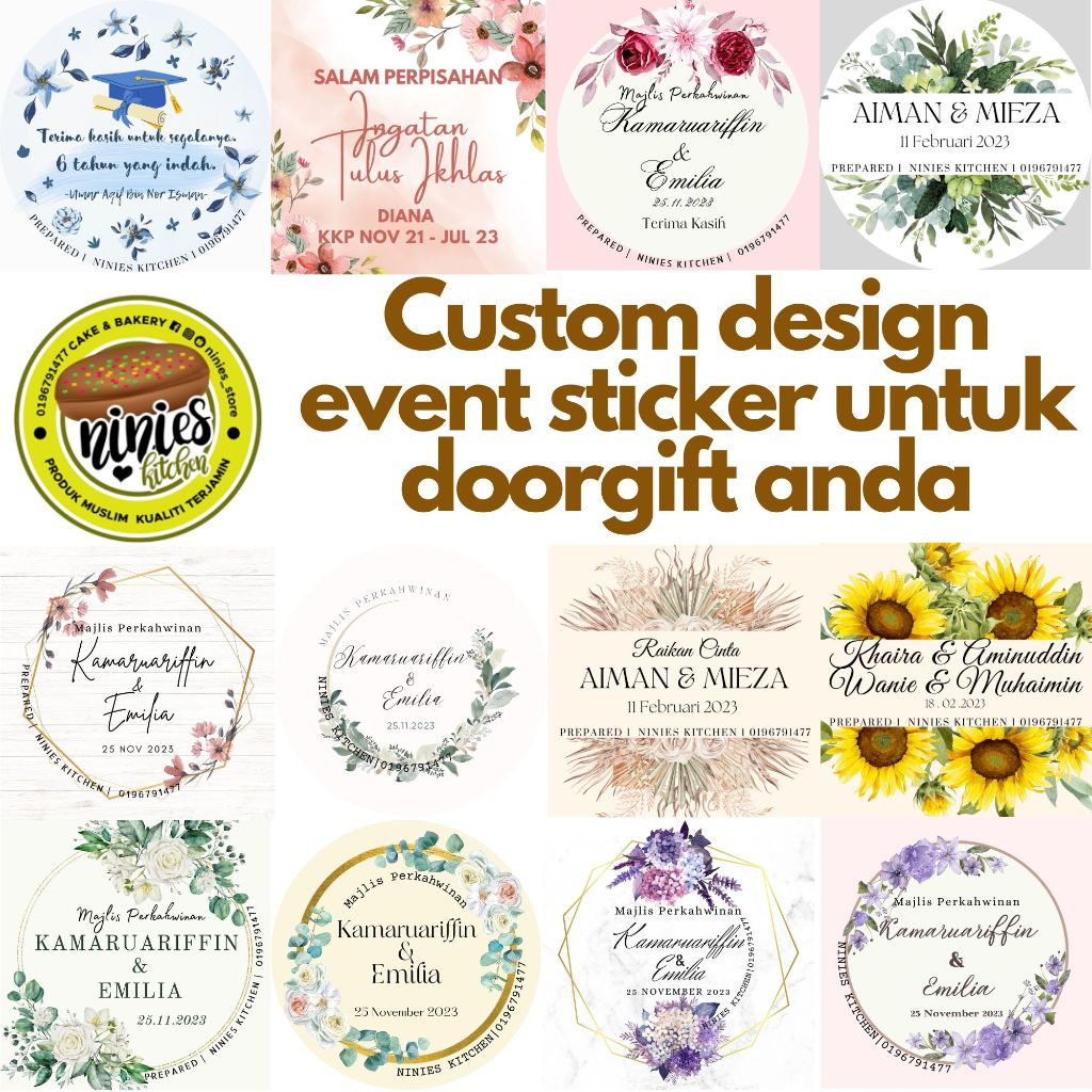 Special Custom Design Event Sticker untuk (100pcs