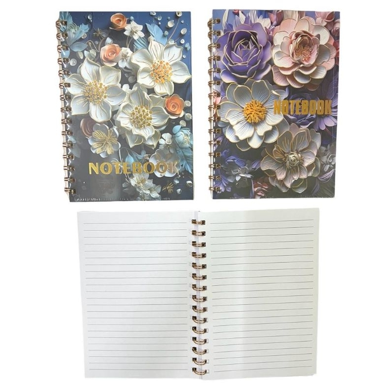 Floral Wire-O Single Line Note Book 120pages 20cmX14cm | Shopee Malaysia