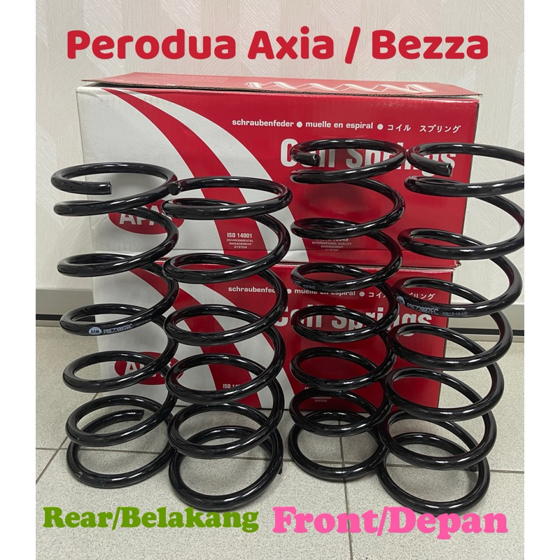 Apm Perodua Axia 14’~ Bezza 22’~ Standard Coil Spring Front & Rear set ...