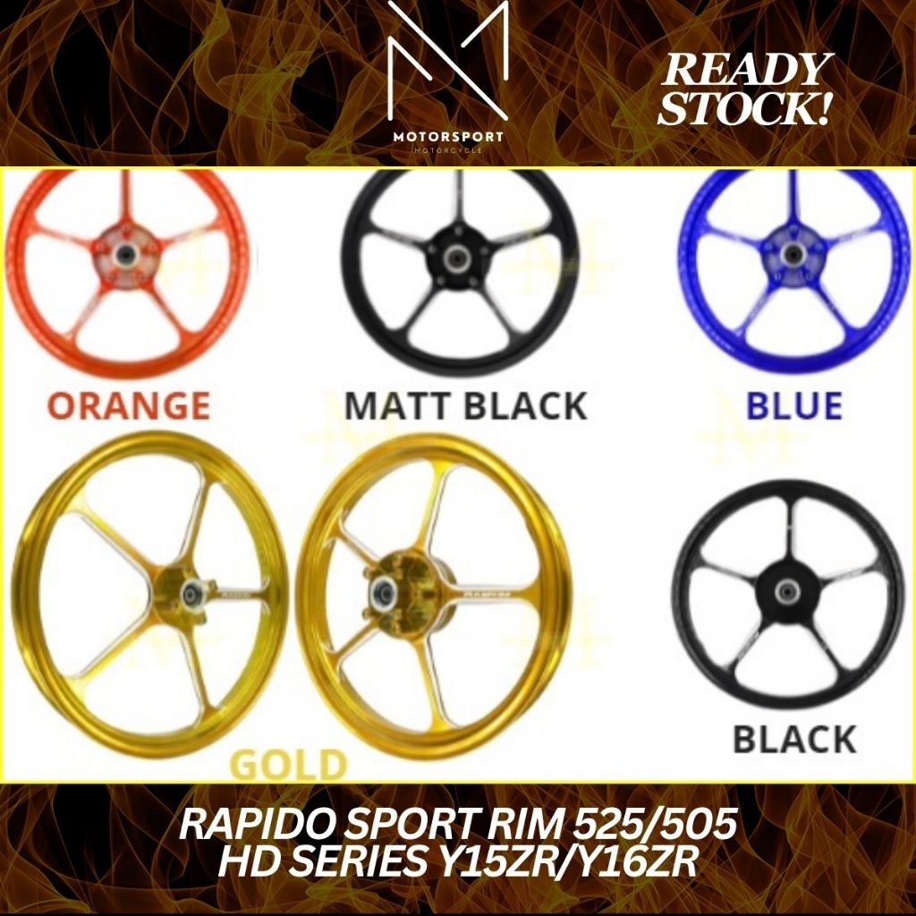 RAPIDO SPORT RIM 525/505 HD SERIES FOR Y15ZR/Y16ZR BATANG BESAR ...