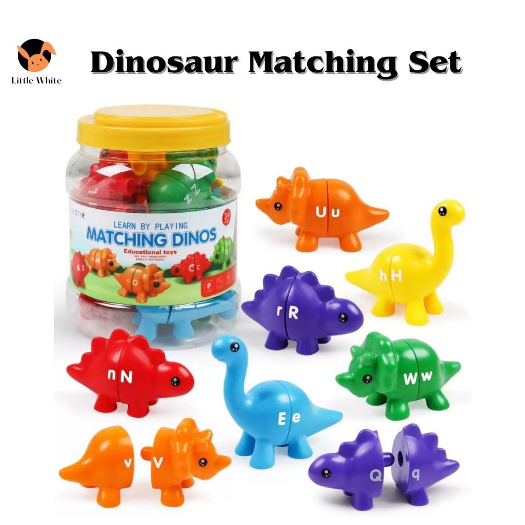 Little White Kids Dinosaur Matching Set Montessori Colors Early ...