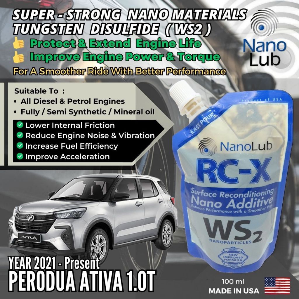 NanoLub RCX WS2 Engine Oil Additive - Perodua Ativa 1.0L Turbo ( Year ...