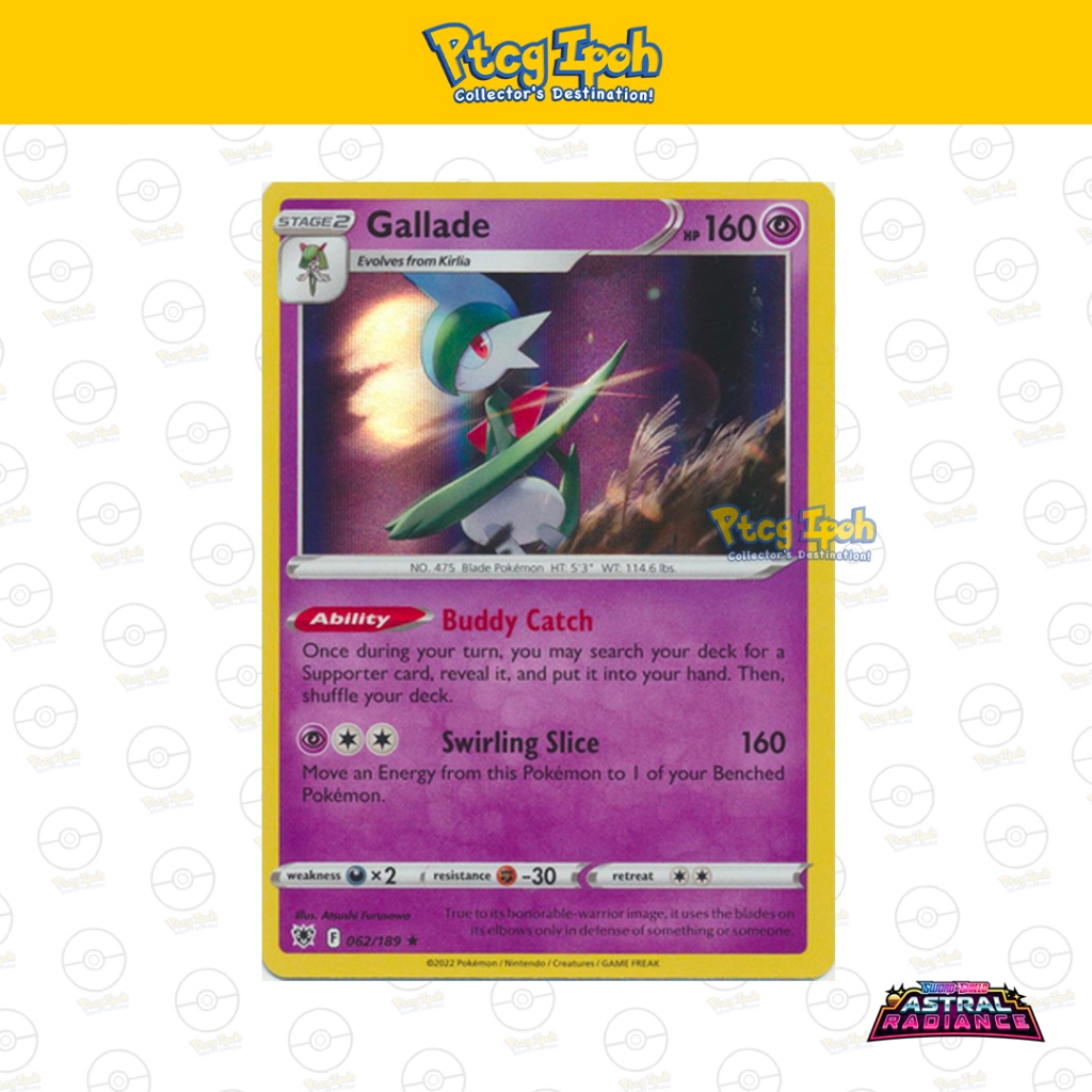 Lotto Carte Pokémon Gallade 062/189 - Astral Radiance, Inclusi Kirlia E Ralts, Versione Reverse Foil Possibile - 2
