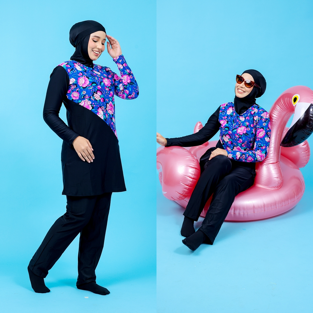 Haleema Swimwear Baju Renang Muslimah Ameena XS XXXXXXL Berat 140kg Muslimah Swimwear Baju Mandi Burkini Shopee Malaysia