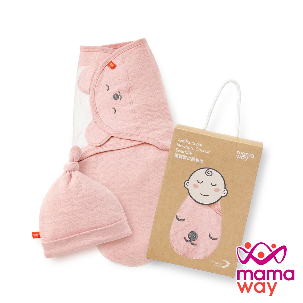 Mamaway Antibacterial Newborn Cocoon Swaddle Gift Set-Sleeping Bear