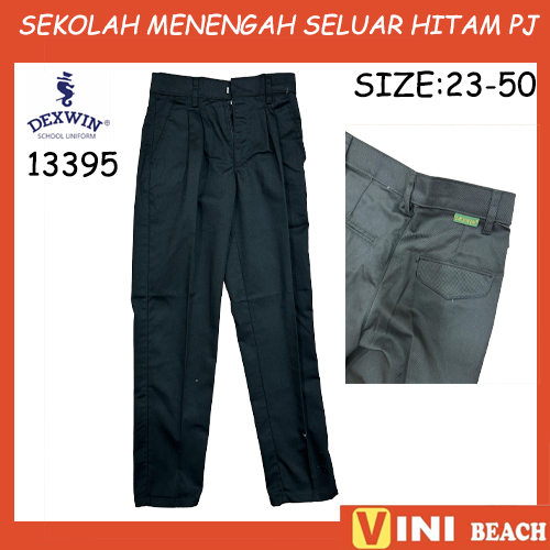 DEXWIN SEKOLAH MENENGAH SELUAR HITAM PANJANG 13395(KAIN COTTON ...