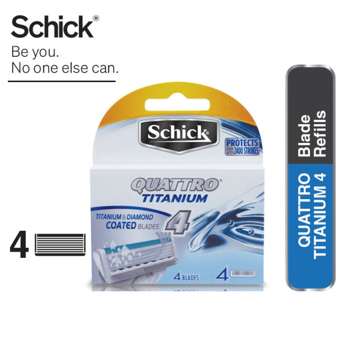 SCHICK Quattro Titanium Refill 4's Shopee Malaysia