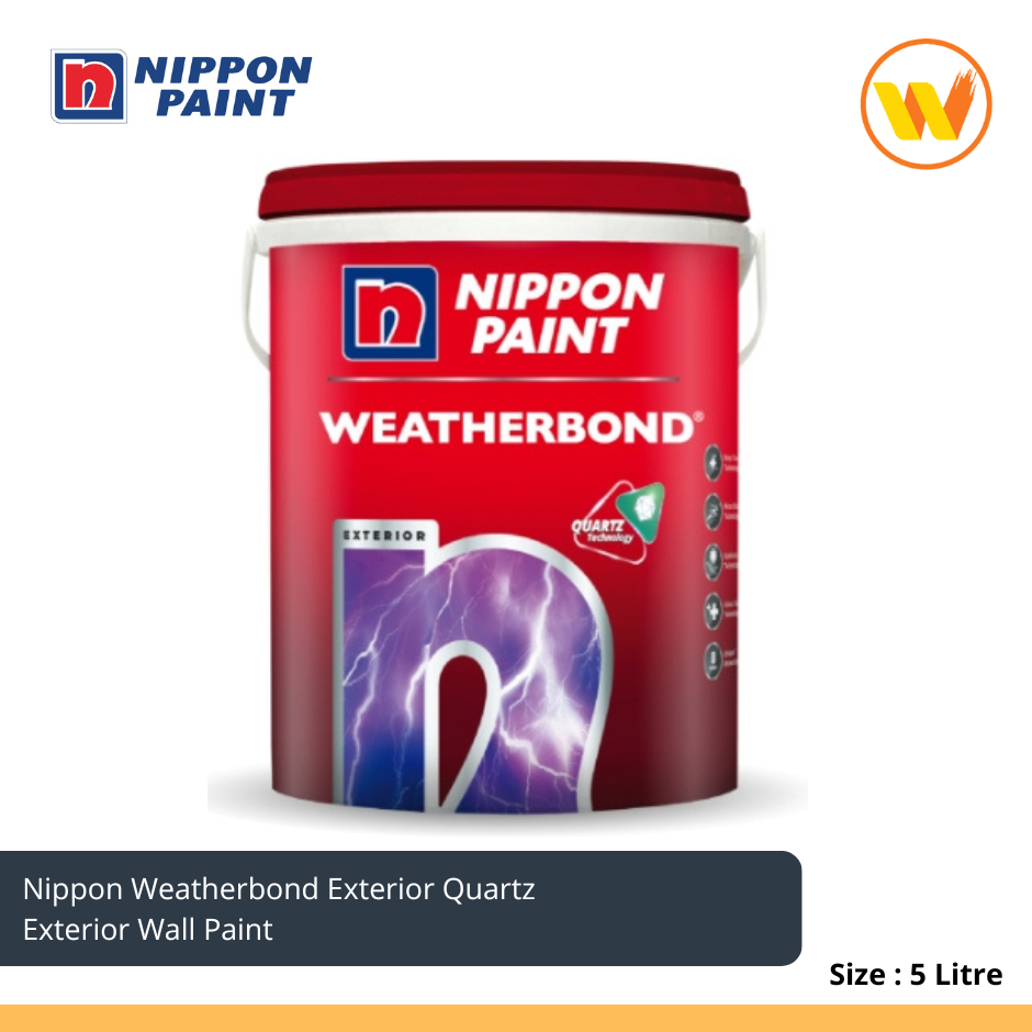 5Litre Nippon Paint Weatherbond Exterior Quartz 145 White 5L (Exterior ...