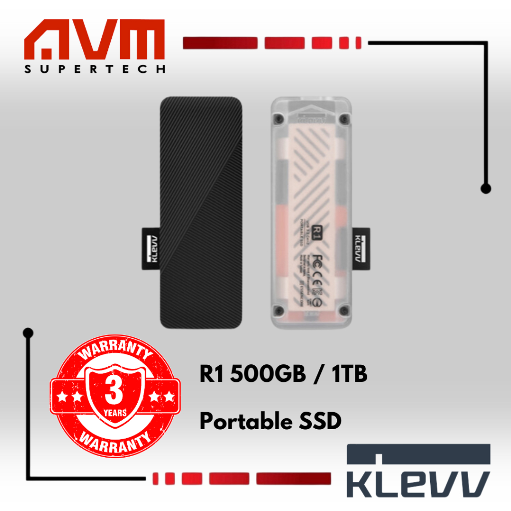 AVM KLEVV R1 Portable SSD USB 3.2 Gen2 Type-C Portable Solid State ...