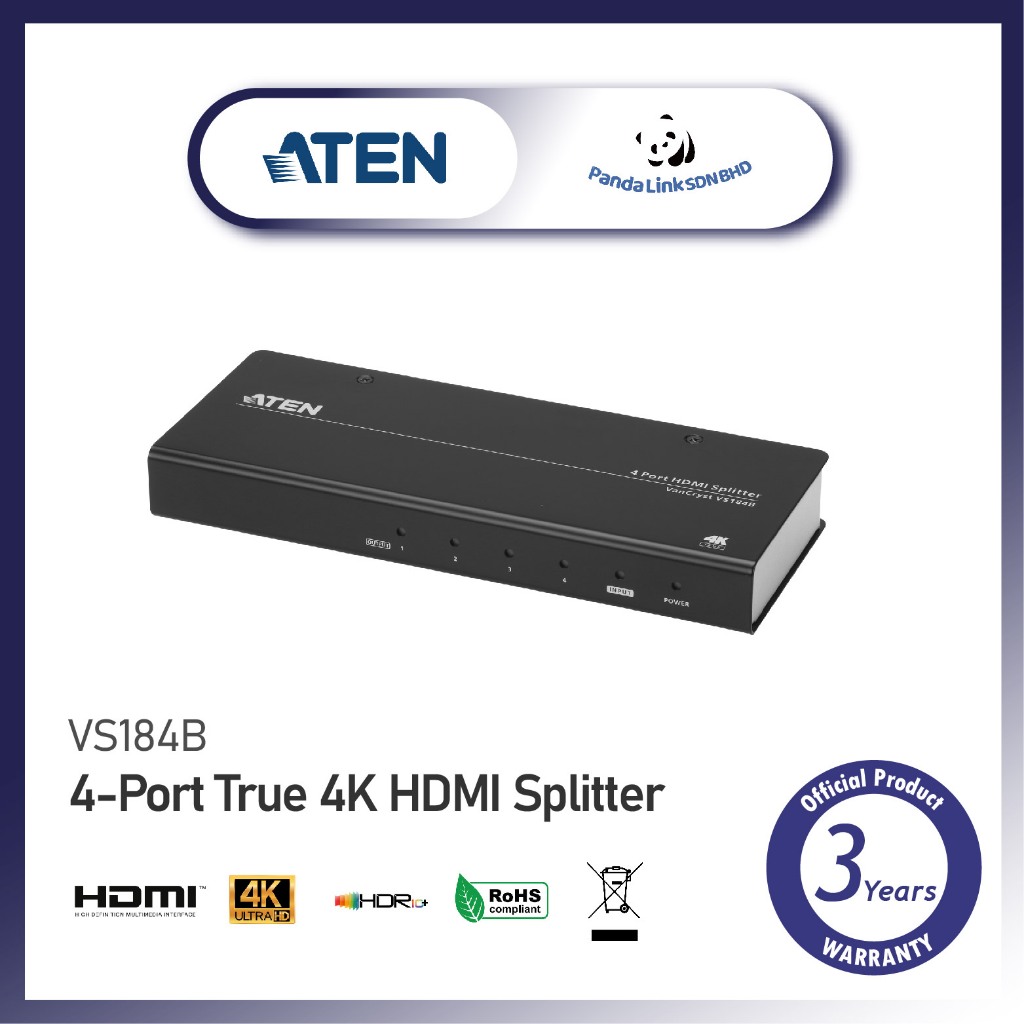 ATEN VS184B 4 Port True 4K HDMI Splitter Shopee Malaysia