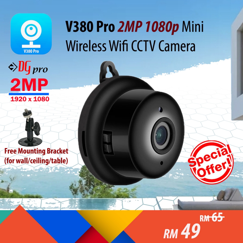 V380 Pro 2MP 1080p Full HD Mini Wireless Wifi Smart IP CCTV Camera ...