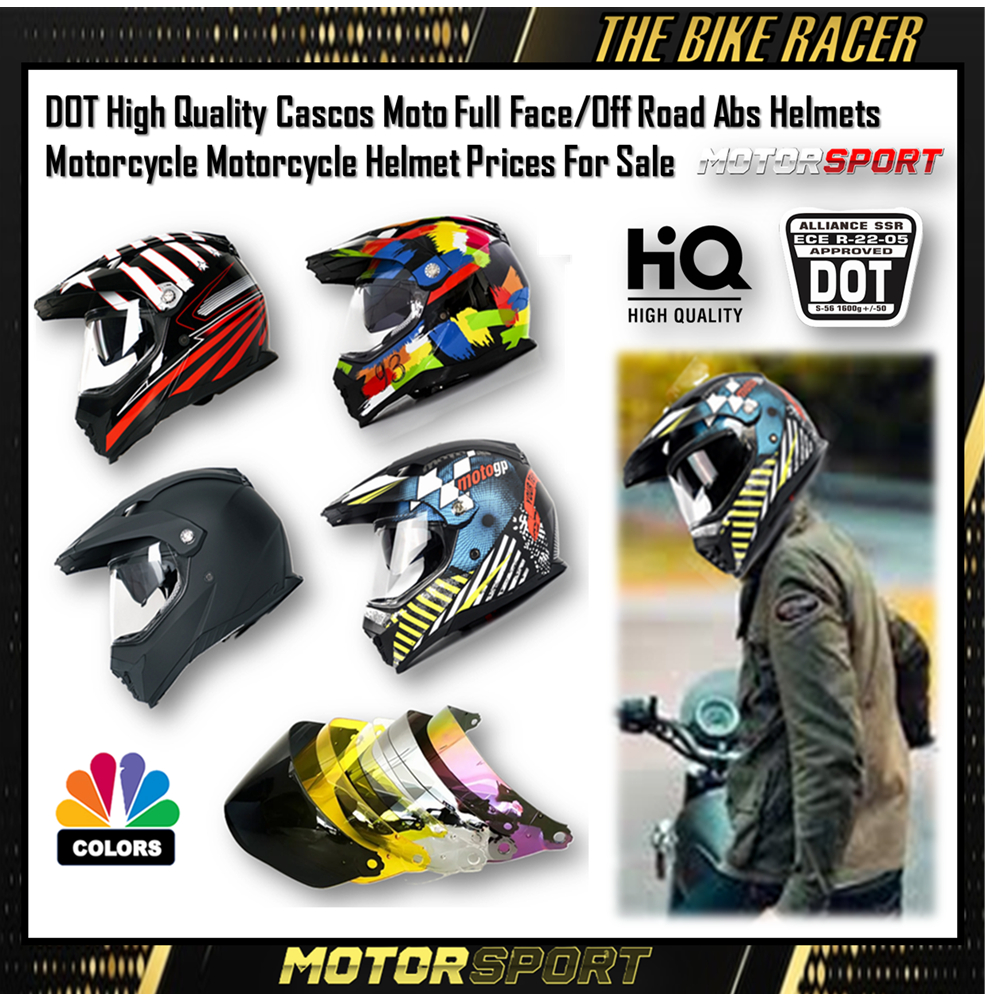 DOT High Quality Cascos Moto Full Face/Off Road Abs Helmets