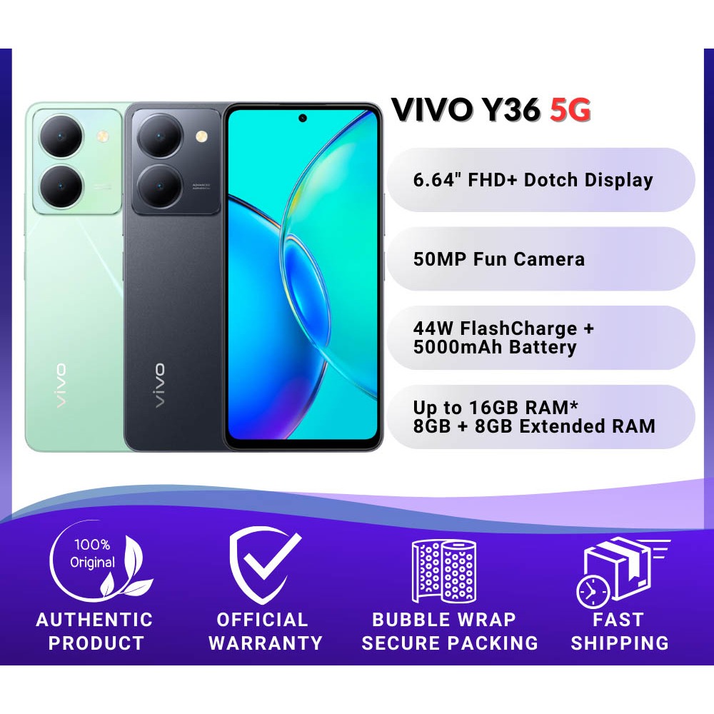 Vivo Y36 5G [8 + 8GB RAM 256GB ROM] - Original Vivo Malaysia | Shopee ...