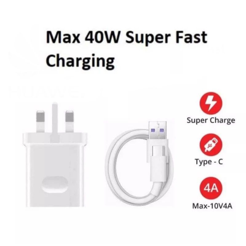 Max 40W Super Fast Charger Adapter 5A Type C Charging Cable | Shopee ...