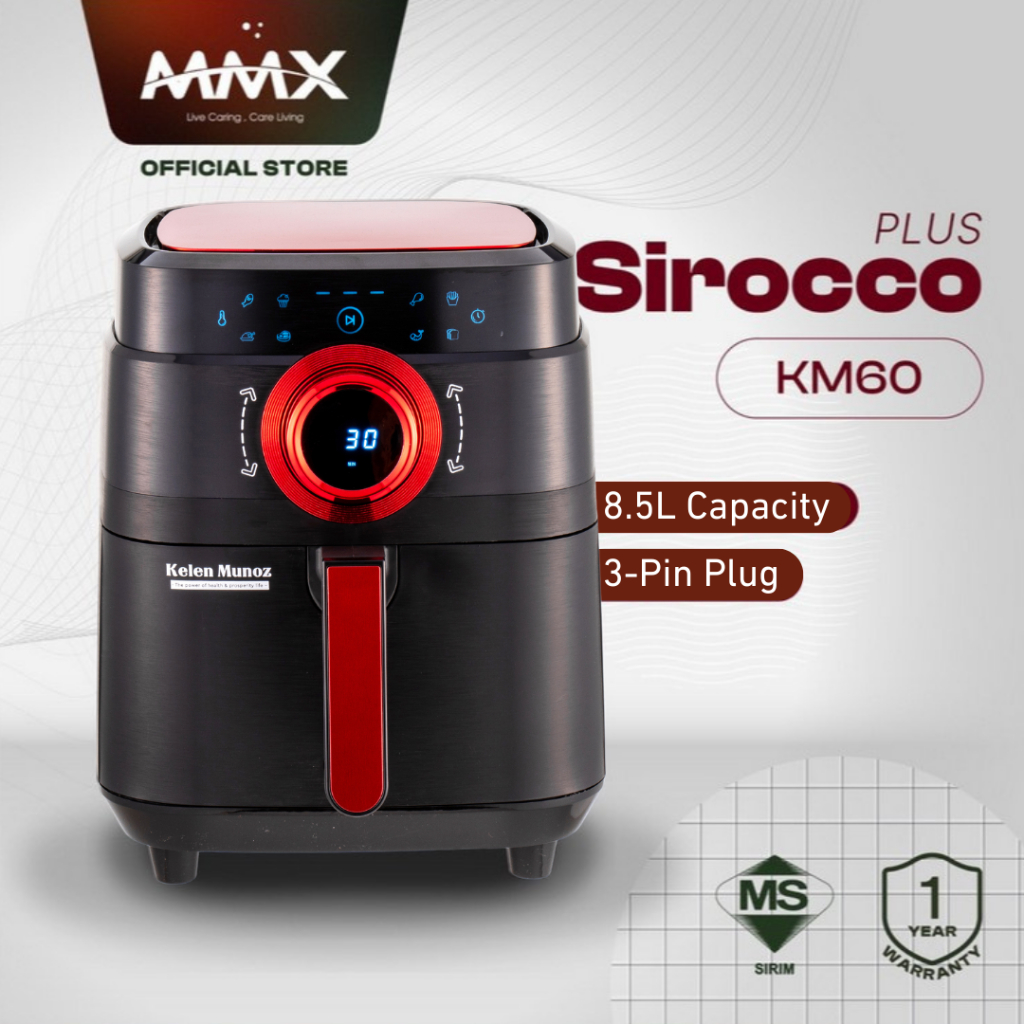MMX Kelen Munoz Sirocco Plus 3D Ecoheal Non-Stick Air Fryer (8.5L) KM60