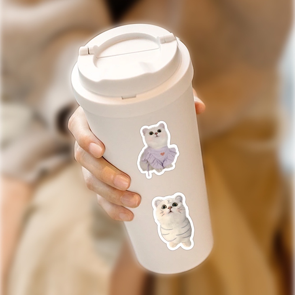 100PCS Cute Cartoon Cute Pet Kitten Waterproof Stickers For Helmet ...