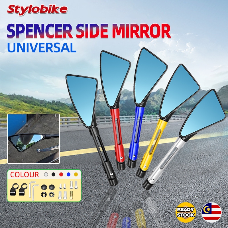 Universal Rear View Mirror Side Mirror Alloy CNC Blue Cermin Sisi Aloy ...