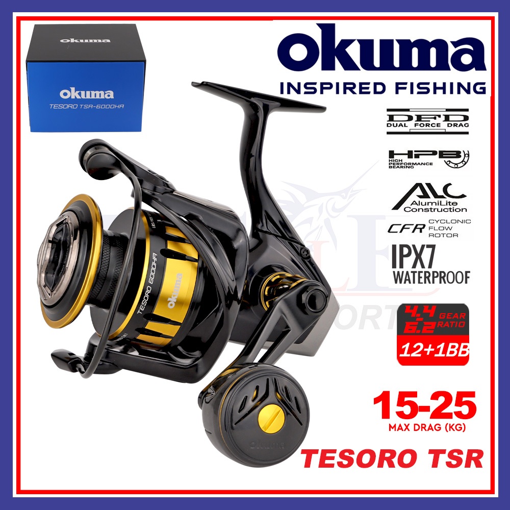 15kg-20kg Okuma Tesoro Spinning Fishing Reel Saltwater Mesin