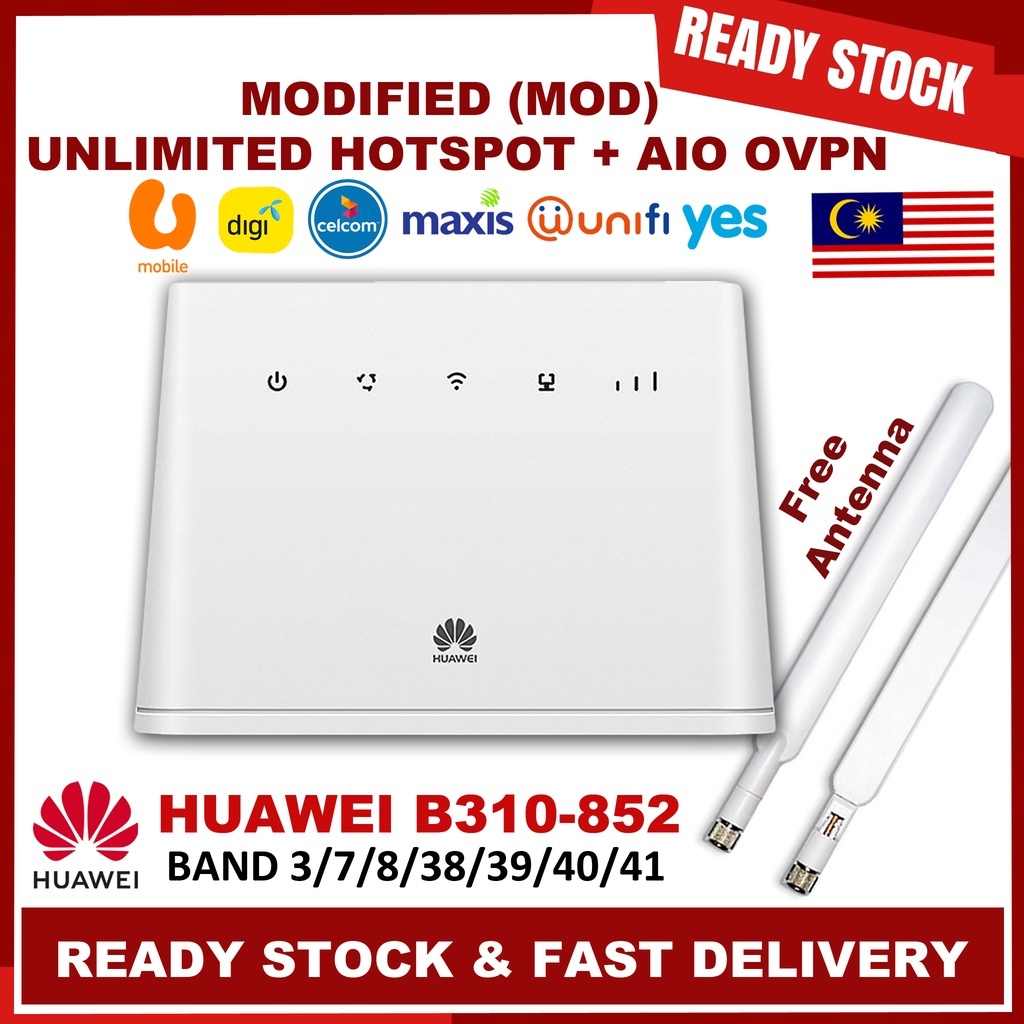 New Modified Unlimited Hotspot Huawei B310 4g Router B310as 852 100 New Shopee Malaysia 0921