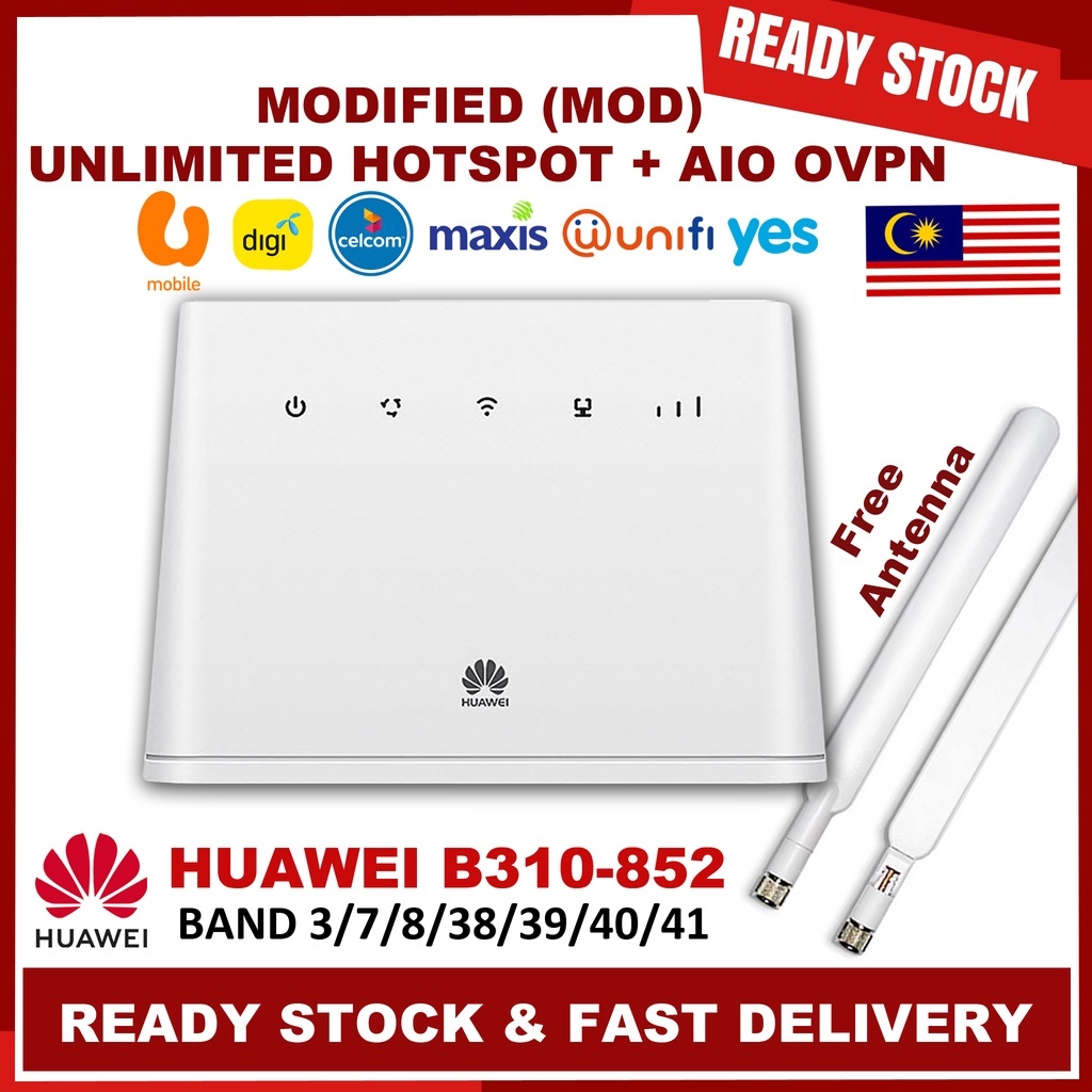 NEW Modified Unlimited Hotspot Huawei B310 4G Router B310AS-852 100% ...