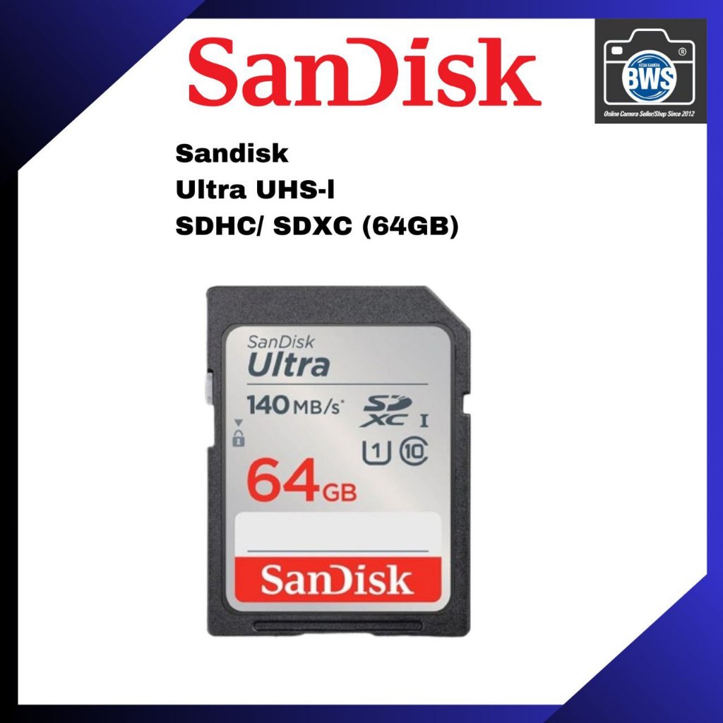 Sandisk Ultra 64GB 120Mb /s Class 10 Full HD SD Memory Card Full HD (10