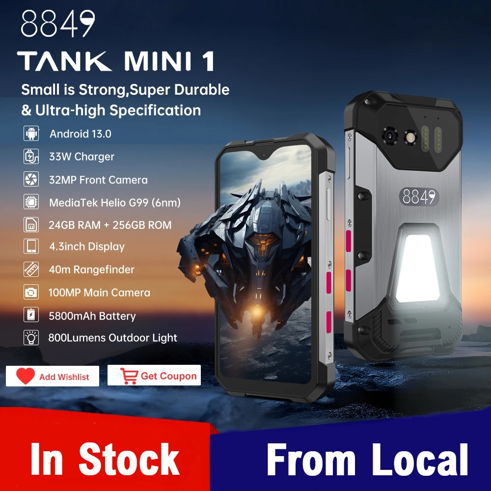 【In Stock】Unihertz 8849 Tank Mini Rugged Smartphone 4.3 Inch Display ...