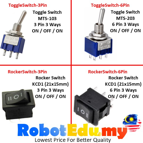 KCD1 KCD-1 21x15mm Rocker Switch / MTS-103 MTS-203 Toggle Switch 3 Ways (On Off On)2 Way(On/Off) 2 Pin / 3 / 6 Pins 117S